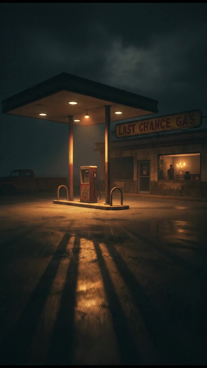 Eerie Descent: The Haunting at the Abandoned Petrol Pump
