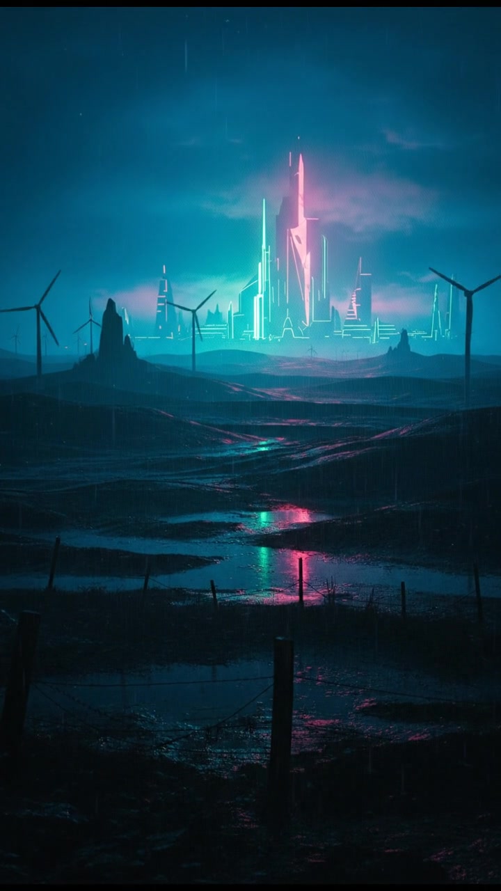 A vast heartland landscape with rolling hills and a distant skyline, far away from any city.