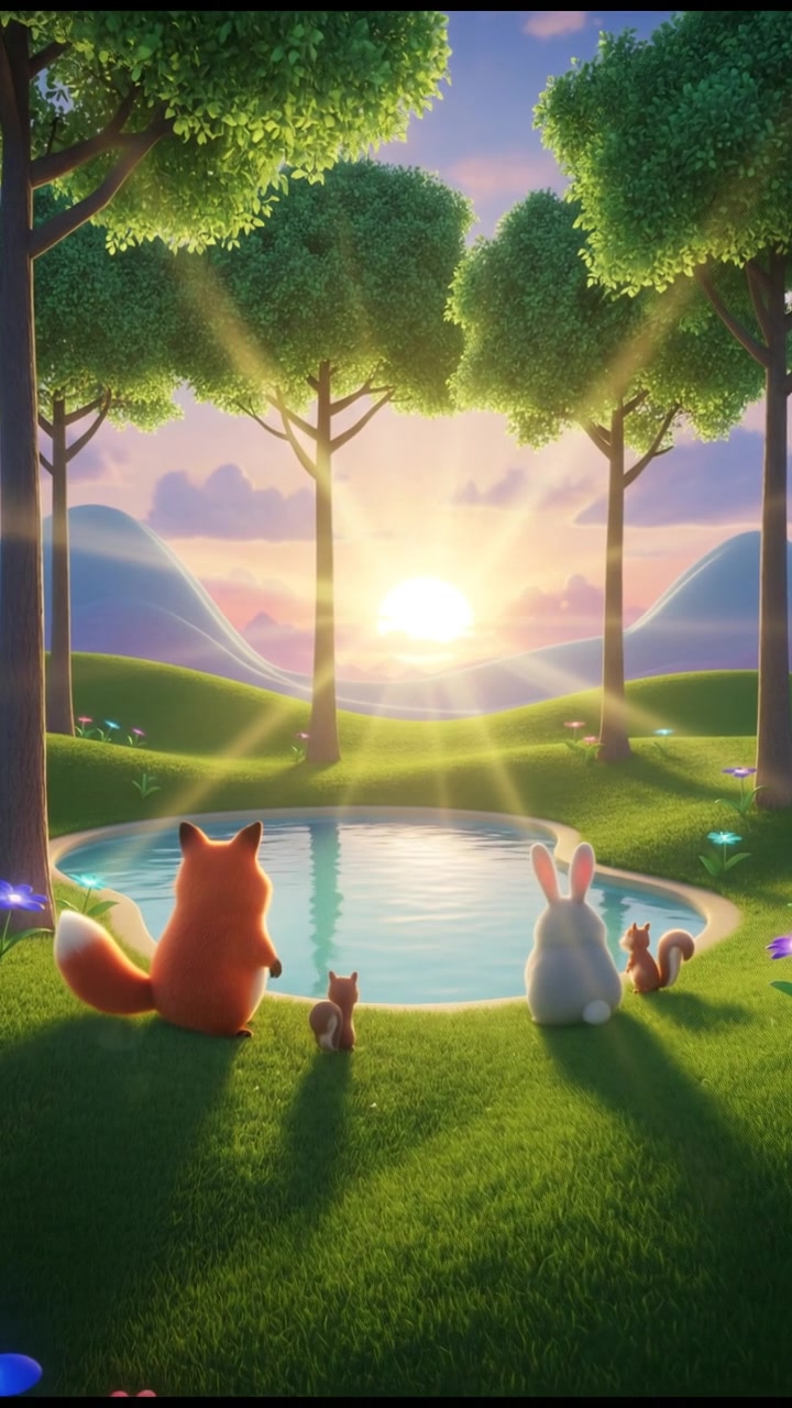 The Ducklings' First Swim