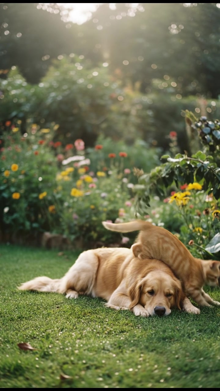 कुत्ता-बिल्ली की मजेदार दोस्ती!