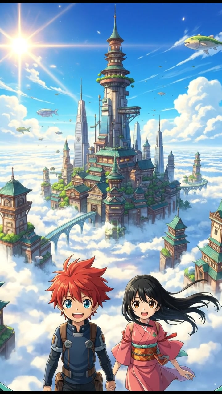 Fluffy Cat's Magical Balloon Adventure Across Iconic Landmarks