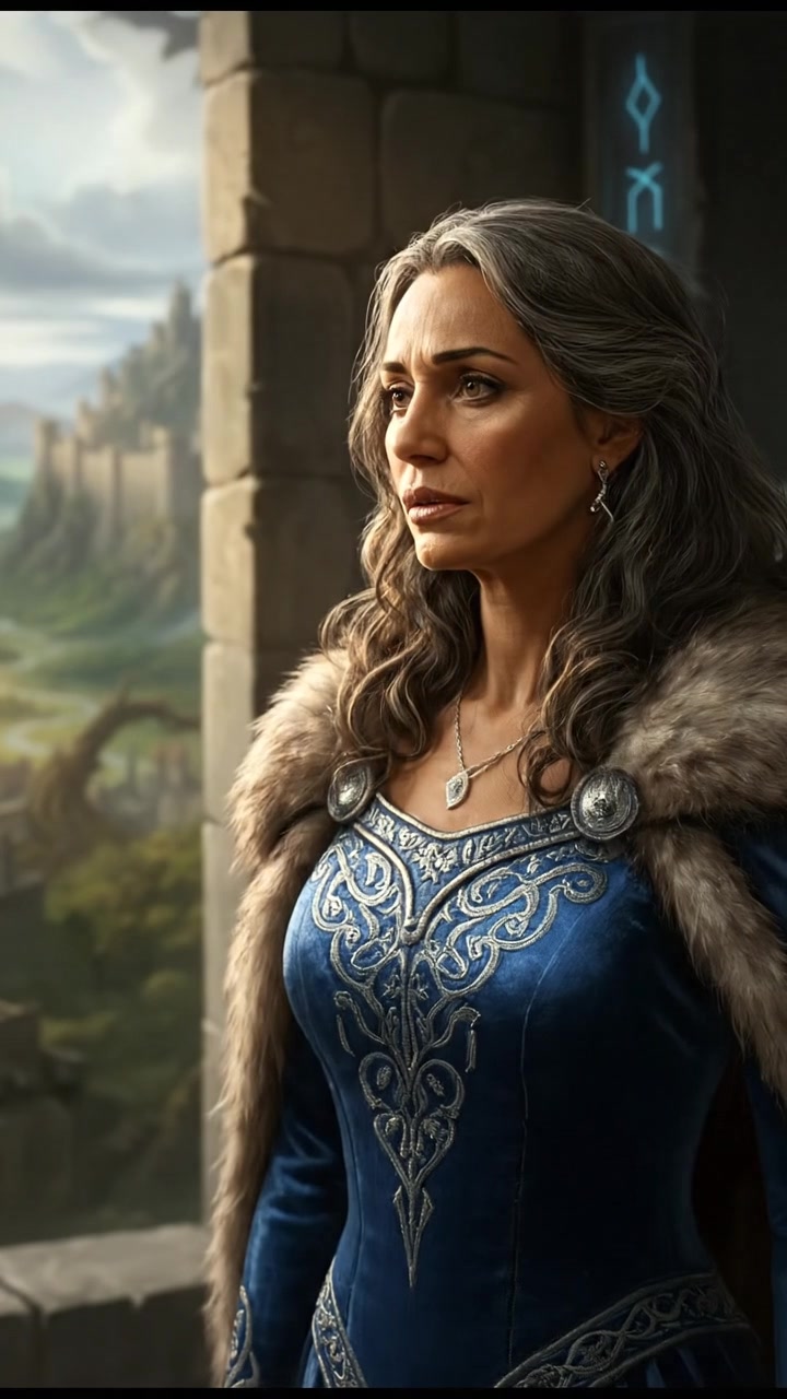 Asha looking reflective, as she gazes out of the window, contemplating the changes.