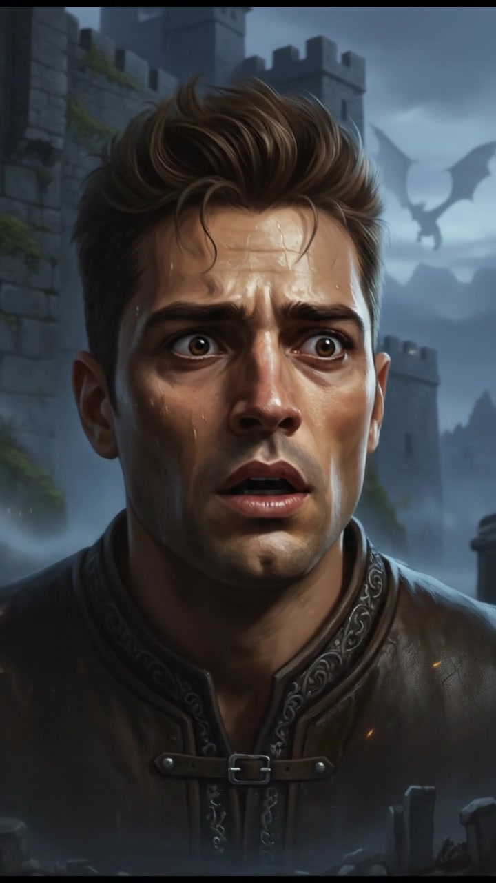 A close-up of Amir's face showing fear as he feels something approaching.