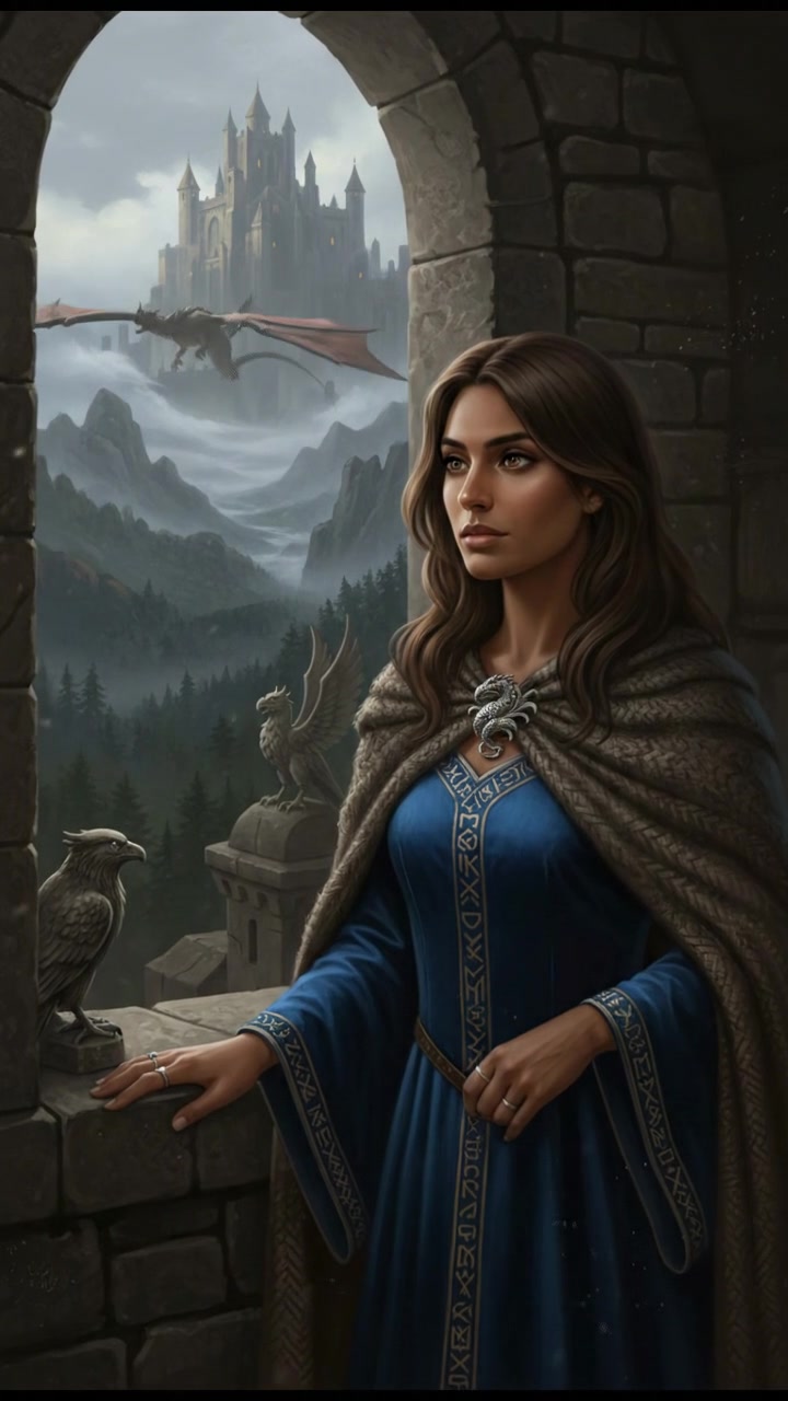 A close-up of Priya standing by her window, looking thoughtfully outside.