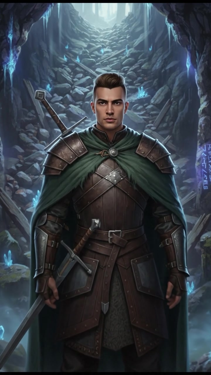 Amir standing calmly in a dimly lit cave, with the cave's entrance collapsed behind him.
