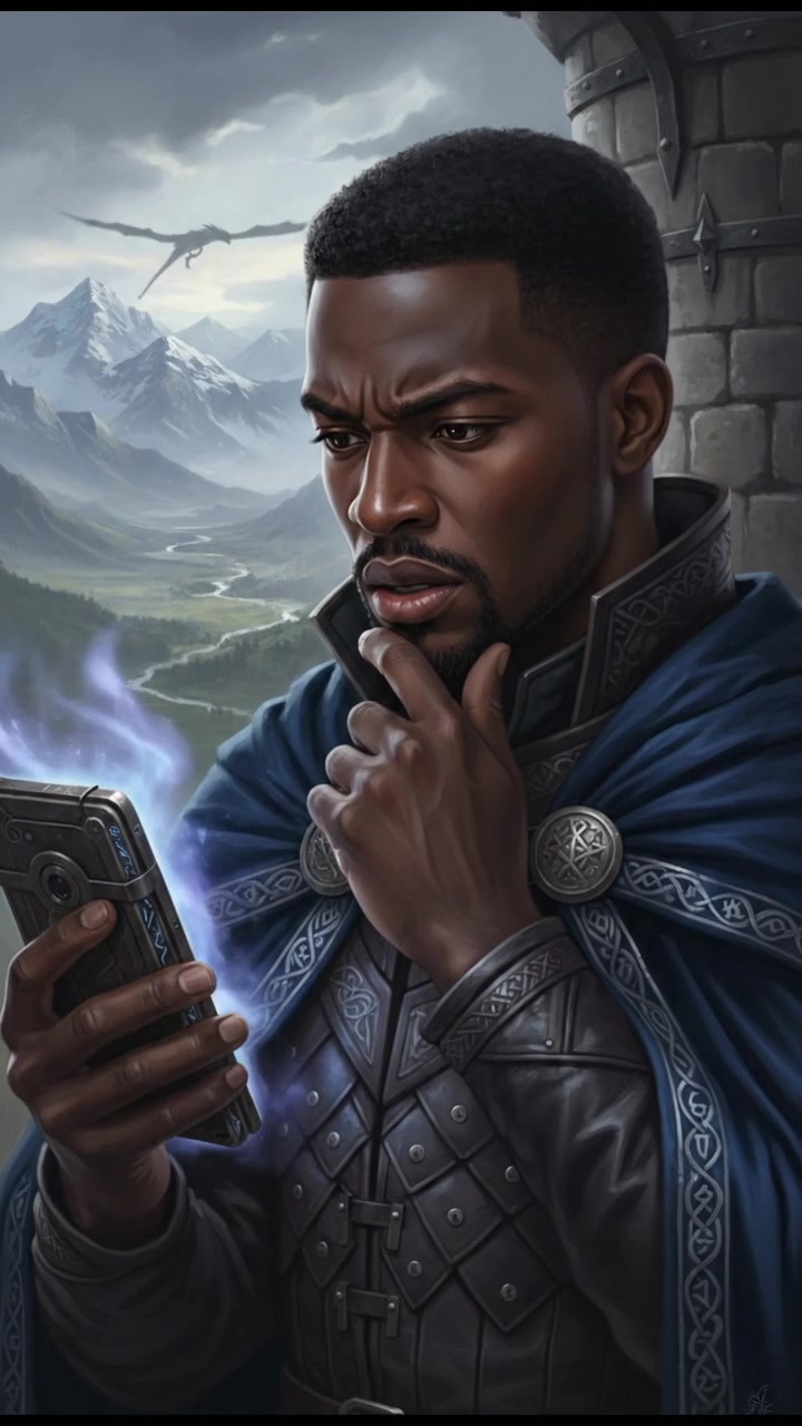 A close-up of Isaiah looking at his phone, confused expression as he thinks about the call.