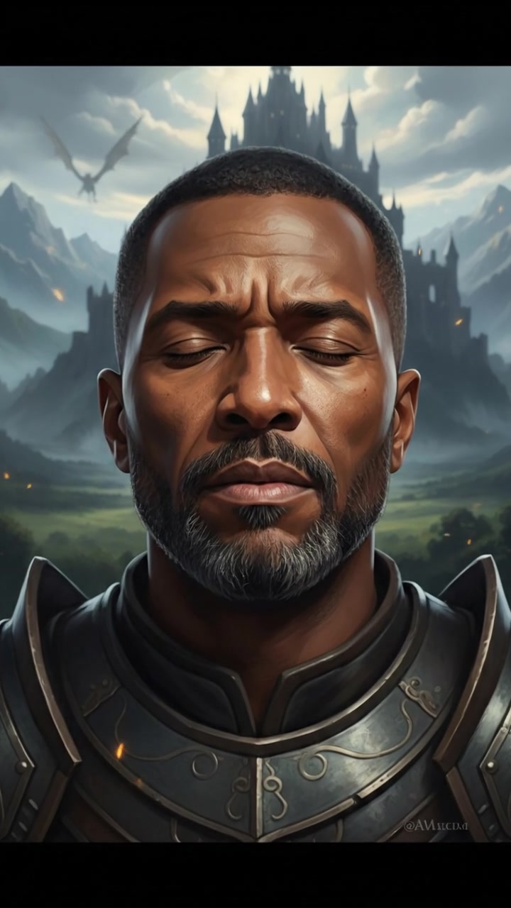 A close-up of Kwame’s thoughtful face, eyes closed, reflecting a feeling of reverence.