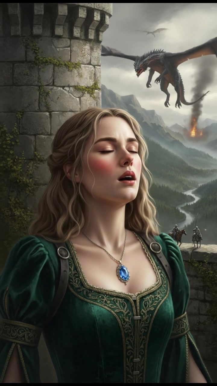 A close-up of Ashley taking a deep breath, her face showing slight nervousness.