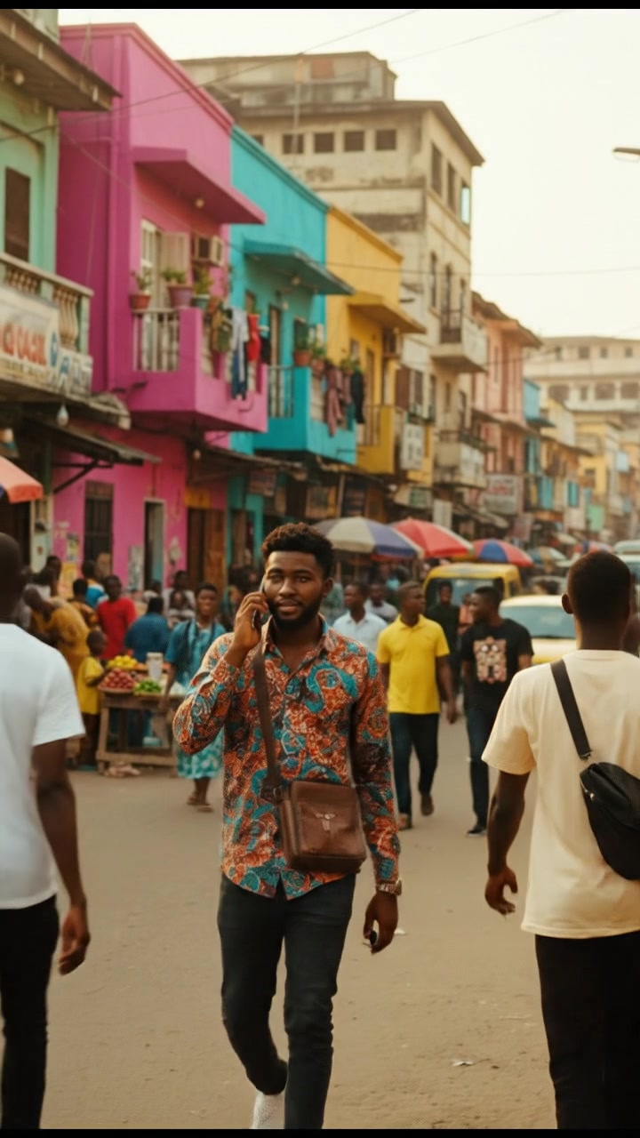 Ghanaian Men Dance on the Street