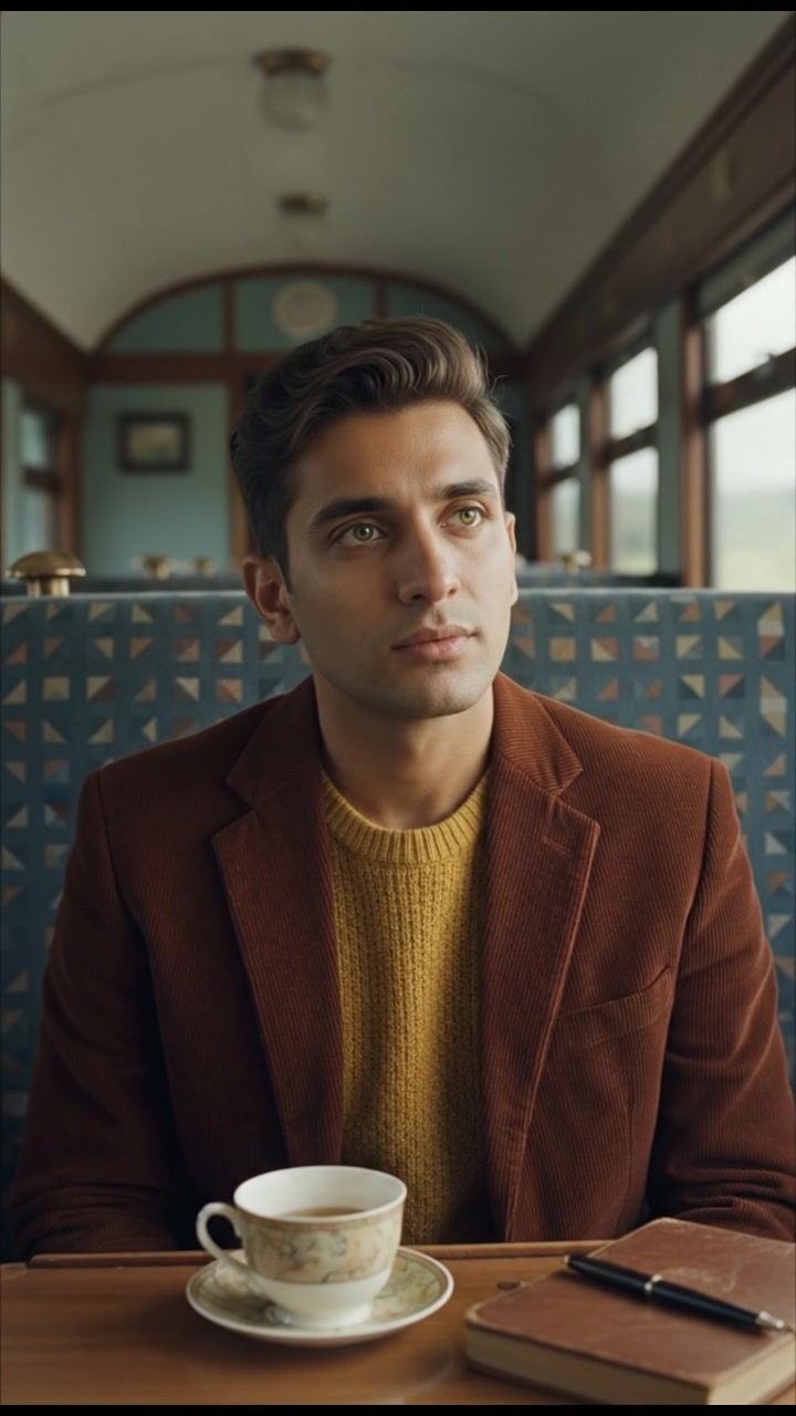 A close-up of Arjun's thoughtful expression, as he reflects on the importance of being present in the moment.