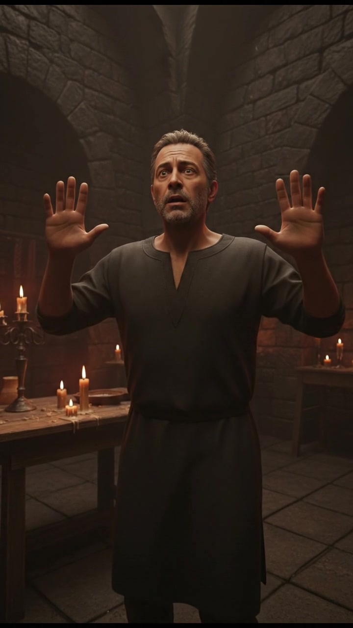 Omar expressing disbelief, raising his hands as he processes what just happened.