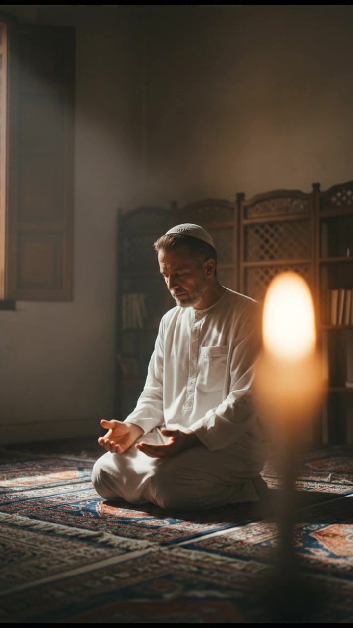 Man Praying with Tears for All Muslims