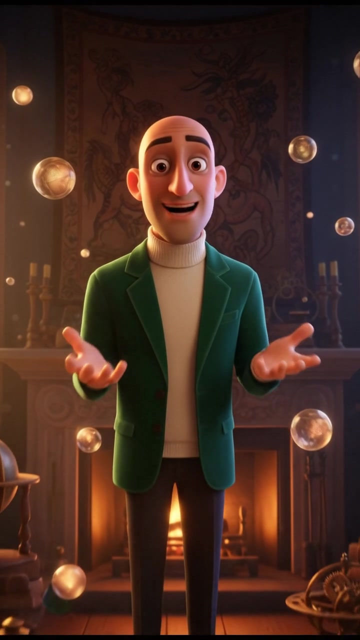 The Carlos is standing in a dimly lit room, gesturing expressively as he narrates.