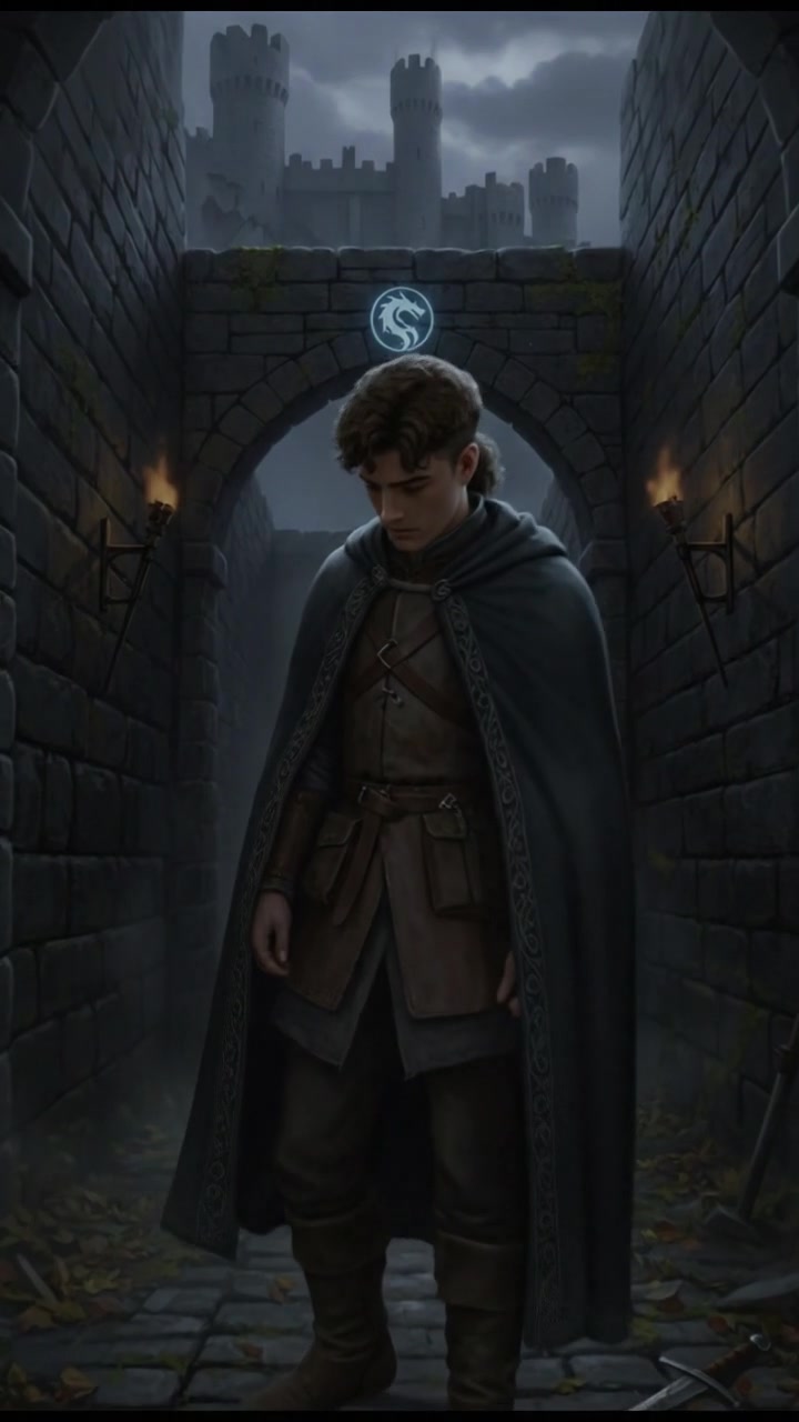 Mateo stands in a shadowy alley, gazing thoughtfully at the ground.