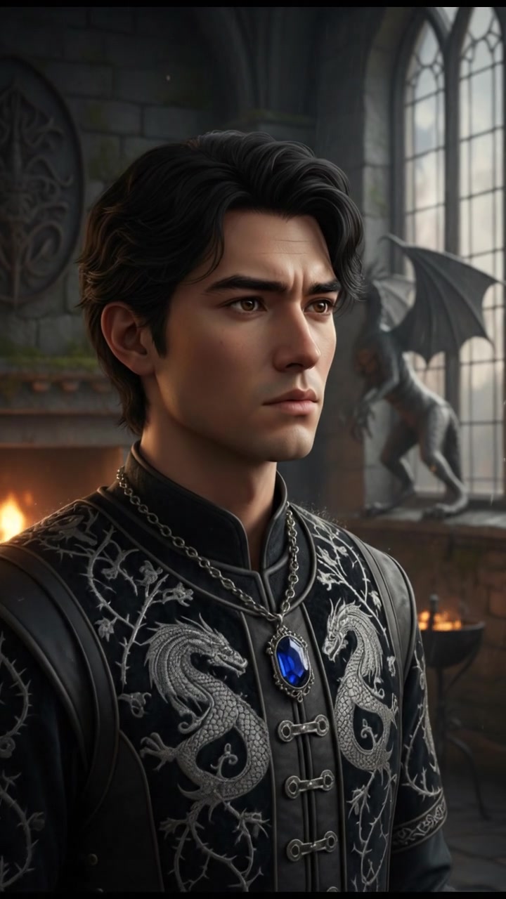 A close-up of Ken's face, looking thoughtful and pensive while standing in a quiet, dimly lit room.