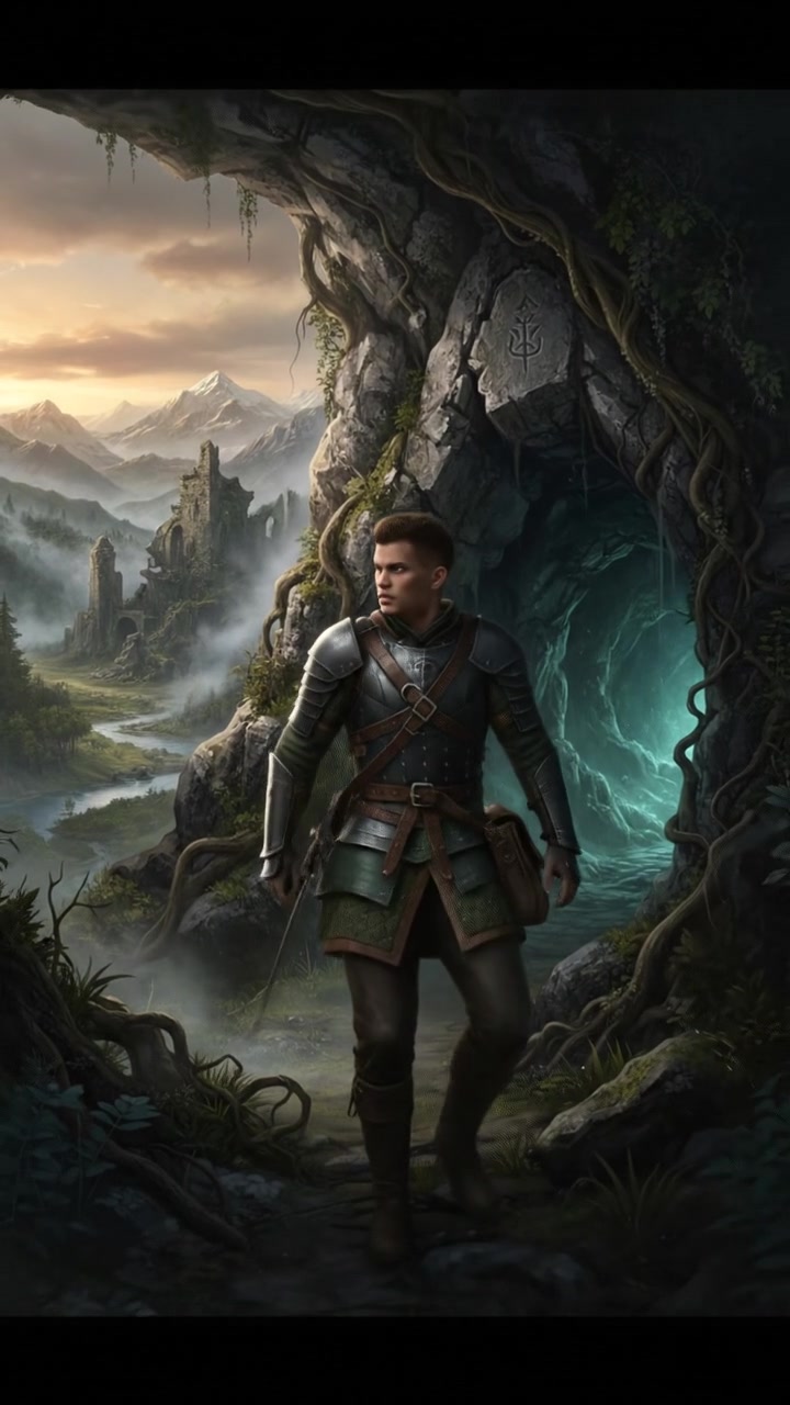 Amir cautiously approaches the entrance of the cave, looking around.