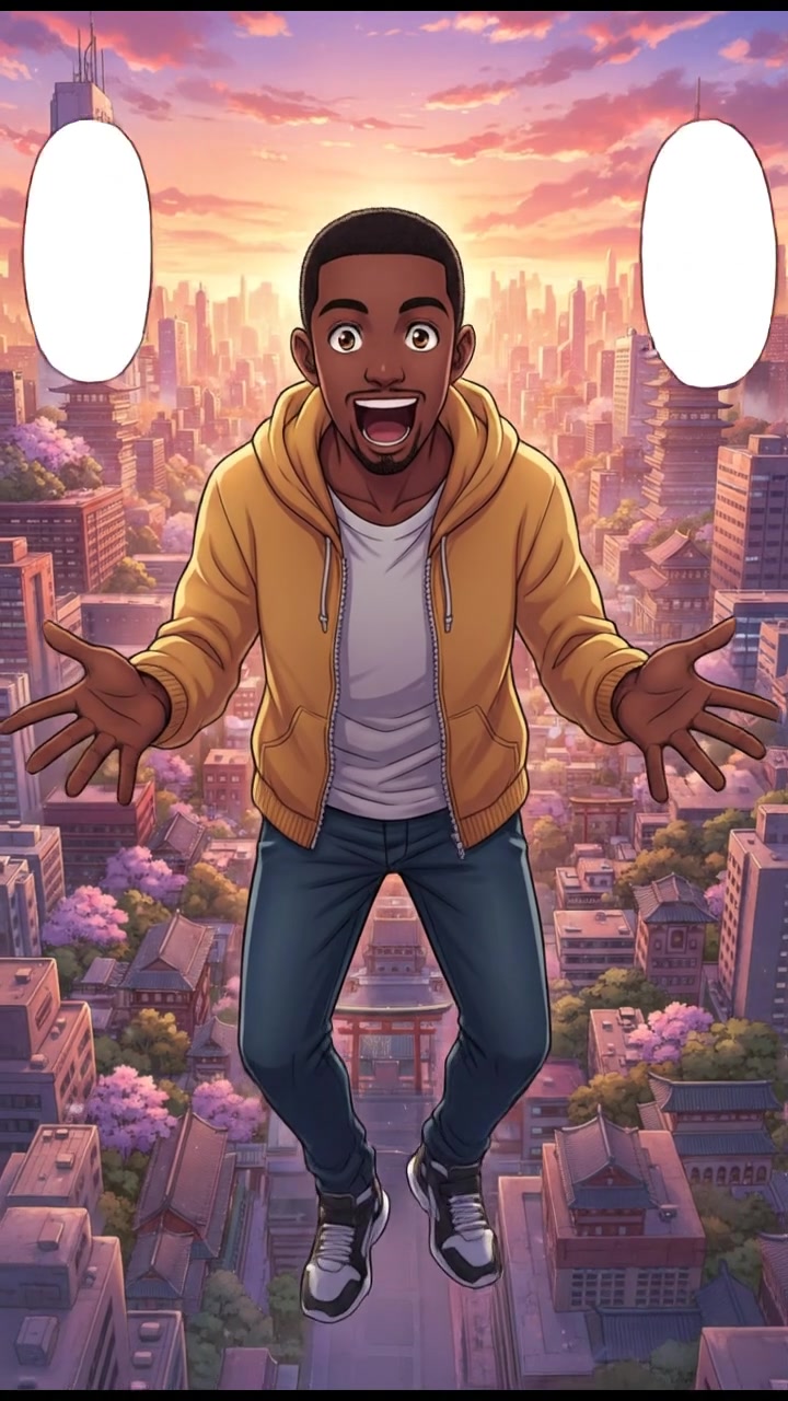 Isaiah gestures with his hands, speaking eagerly about going out to explore.