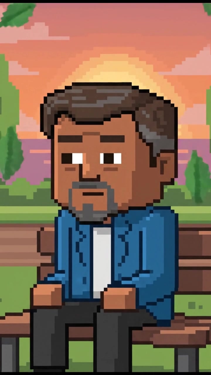 A mid-shot of Raj sitting on a bench, looking contemplative.