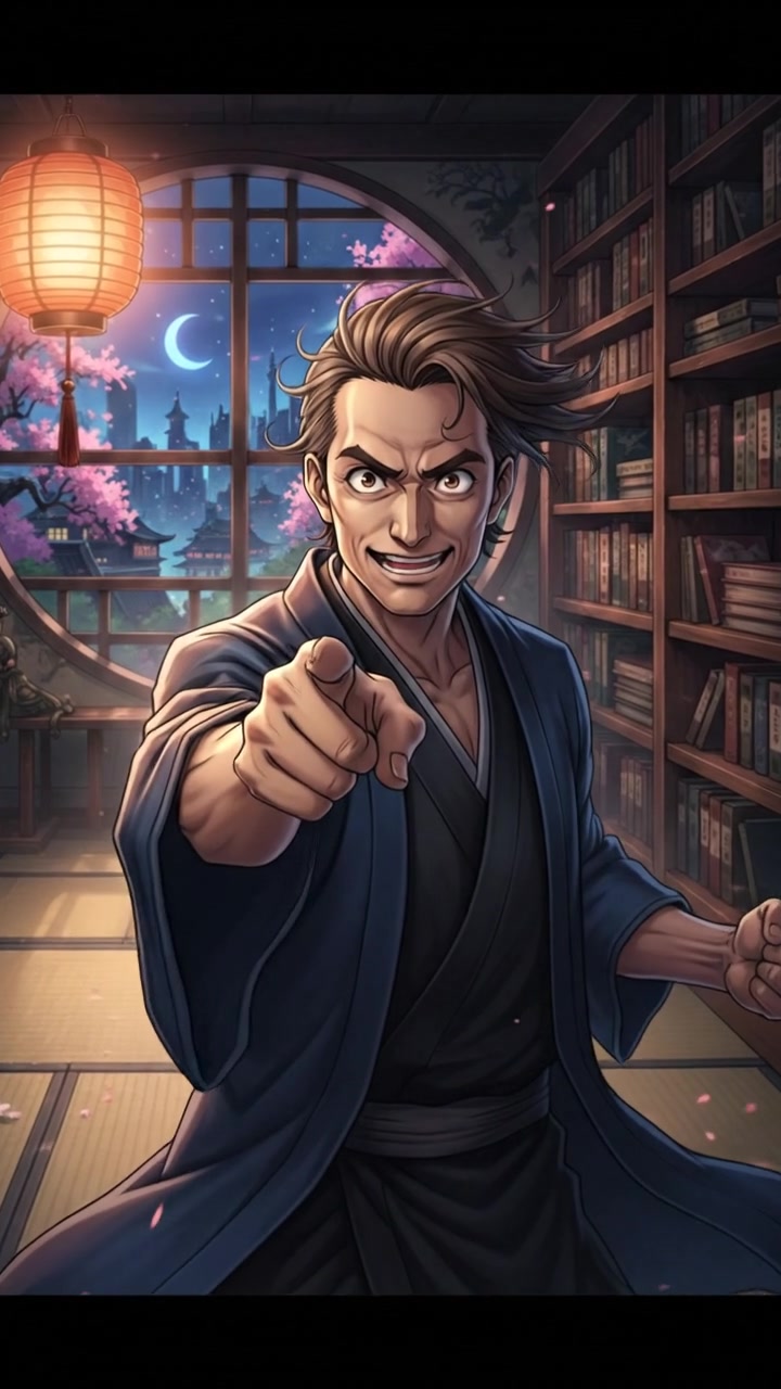 Omar stands in a dimly lit room, gesturing with intensity as he speaks.