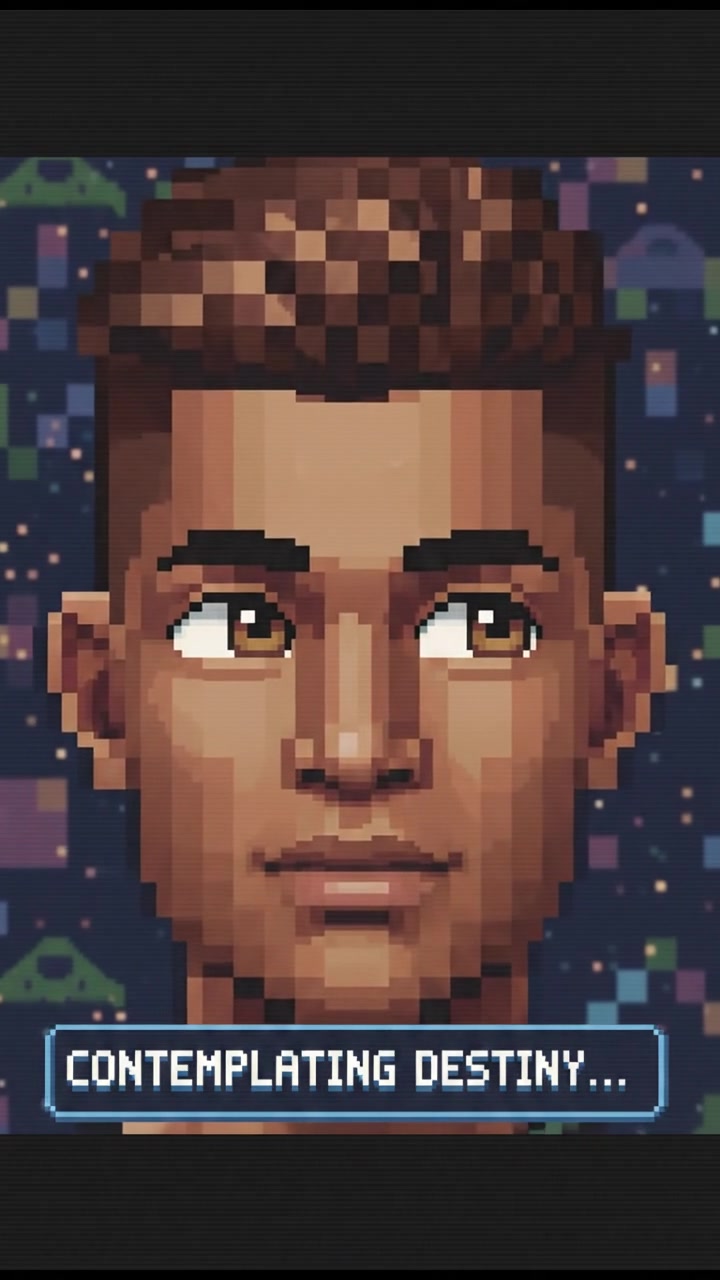 A close-up of Arjun's face showing a mix of determination and longing as he contemplates his mission.