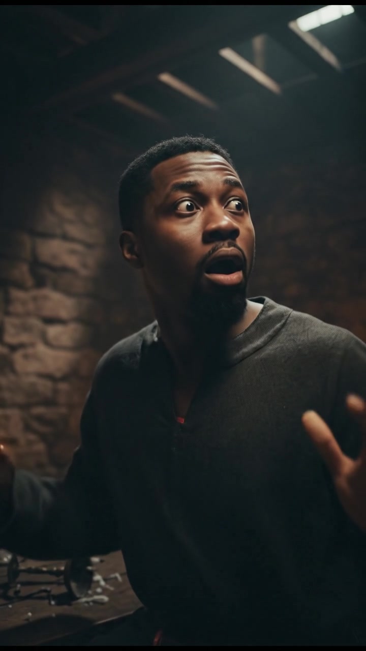 Isaiah gasping in shock, a dramatic depiction of the moment he reacts to a sound behind him.