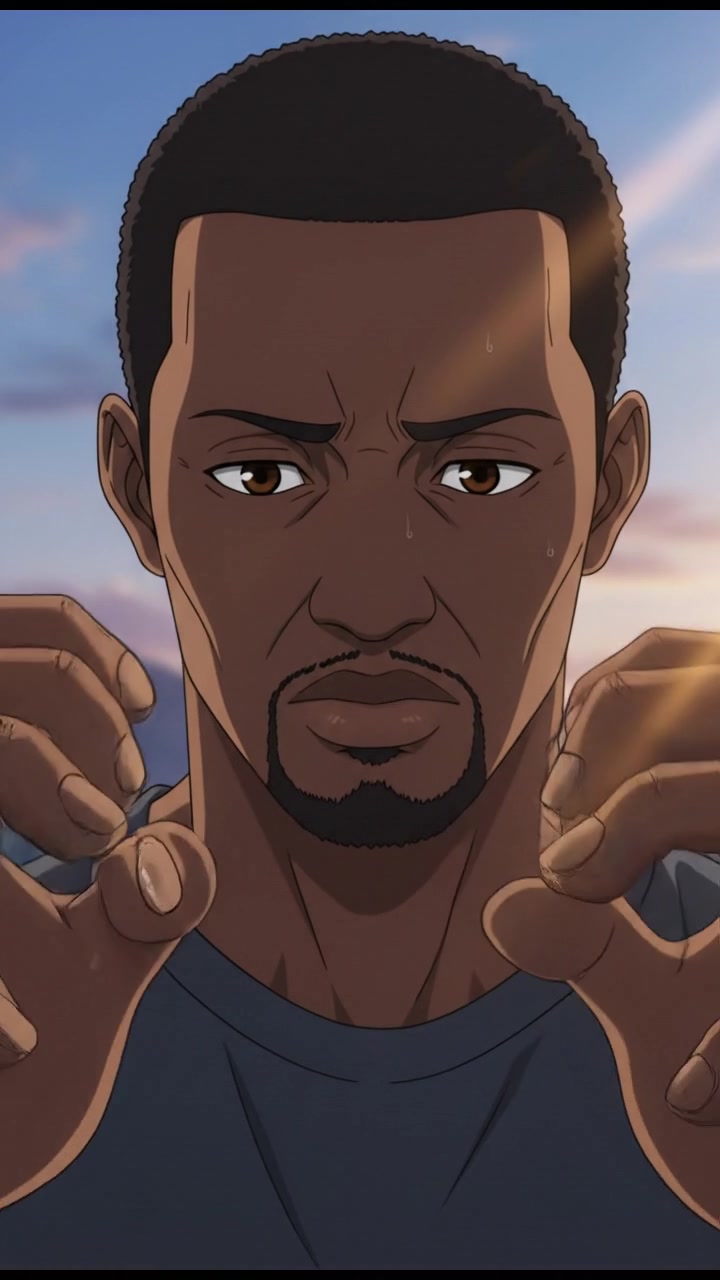 A close-up of Isaiah's hands clenching and unclenching as he thinks about his feelings.