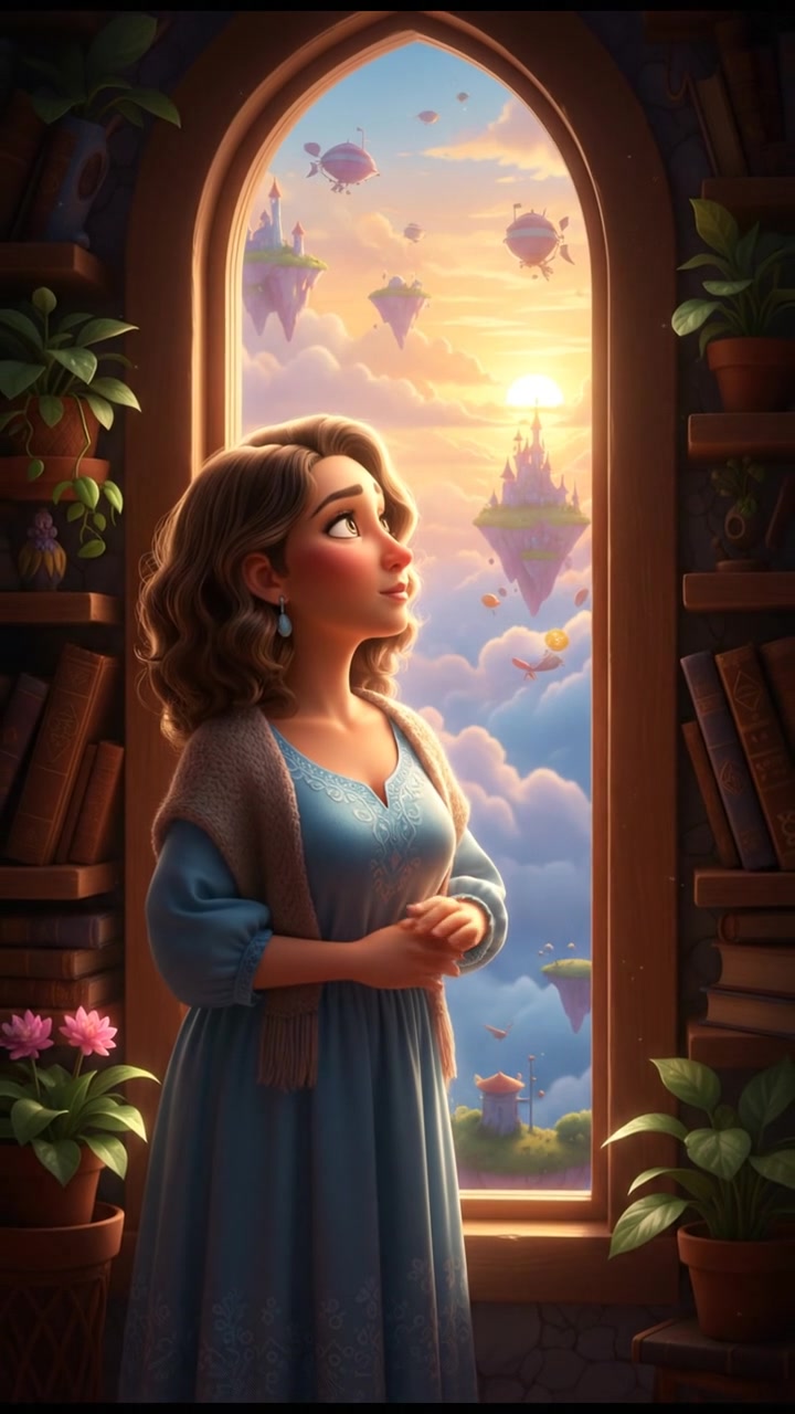 Dolores standing by the window, looking out with a sense of longing.