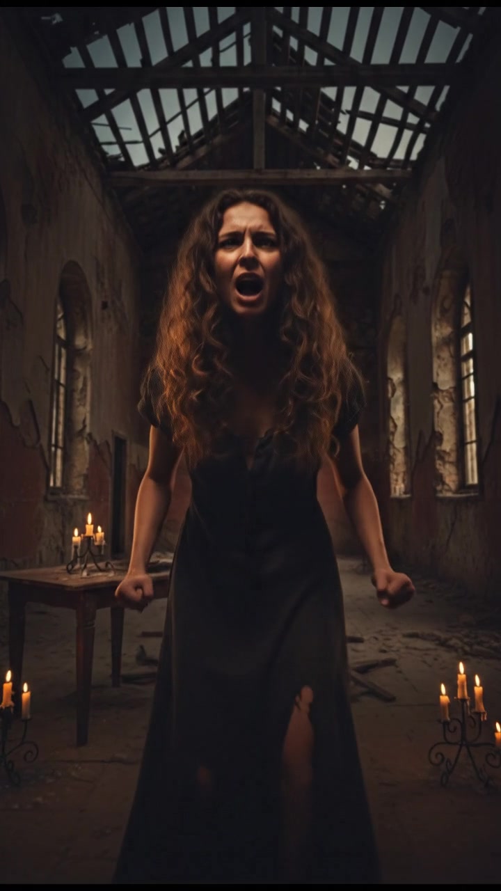 Maya raises her voice, looking around the empty room, showing her increasing fear and determination.