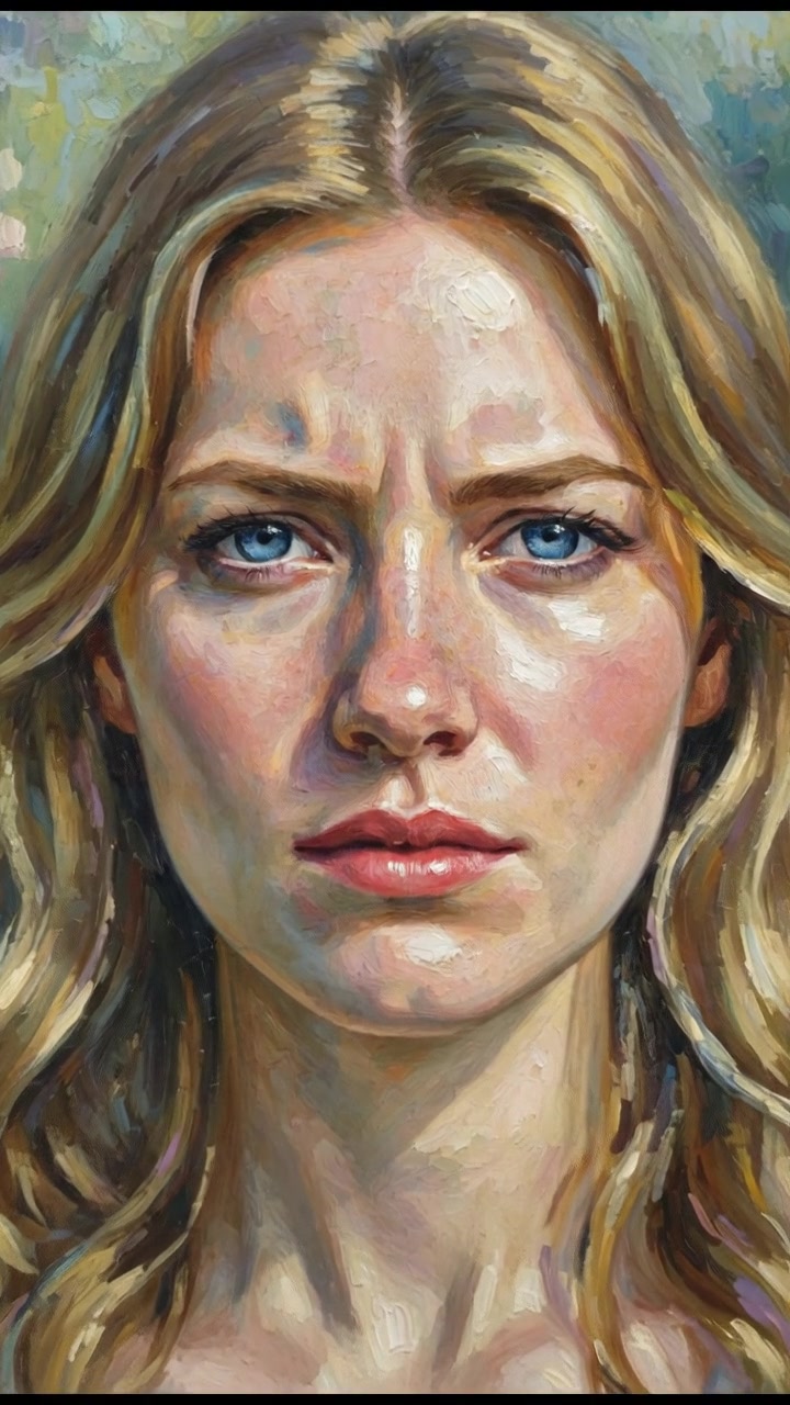 A close-up of Ashley's face, expressing determination and a subtle glimmer in her eyes.