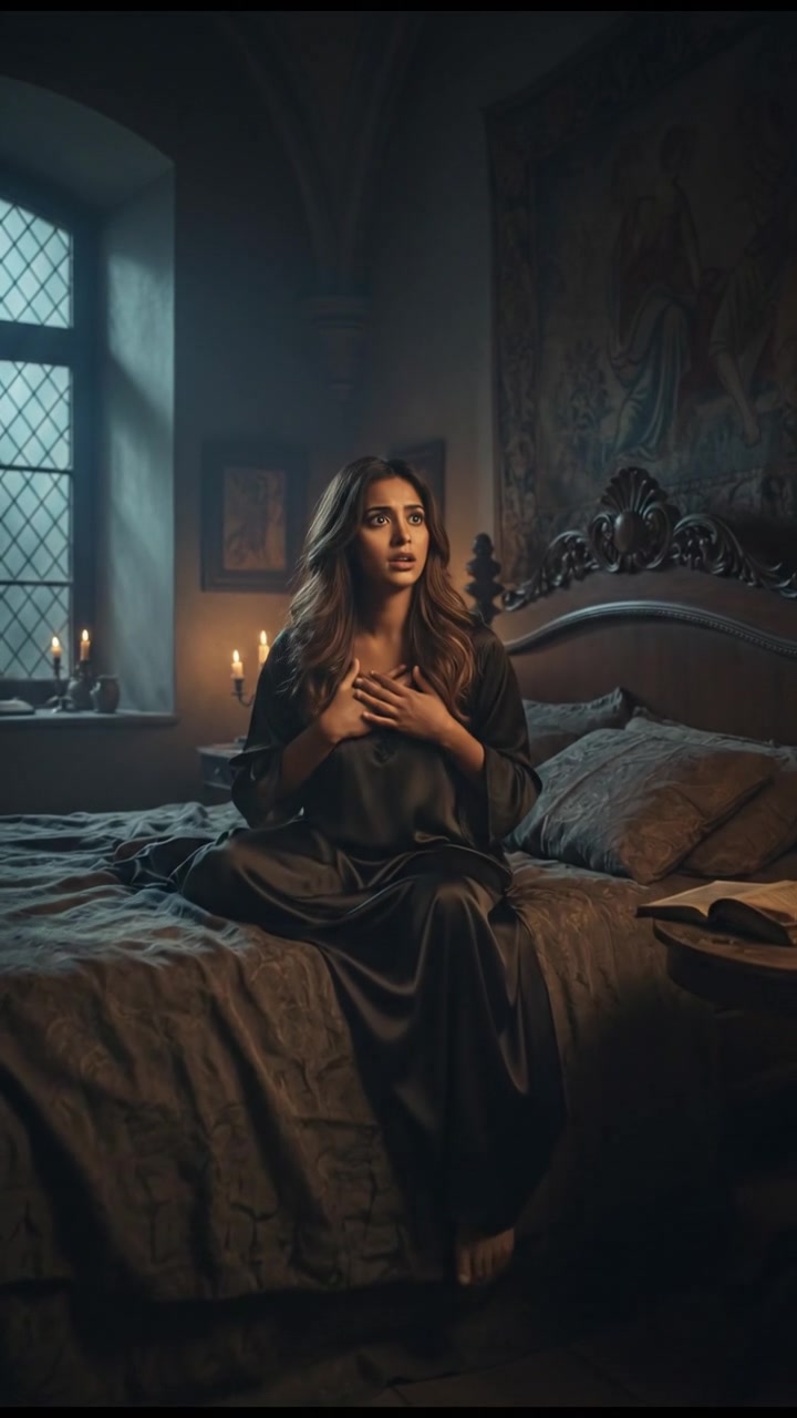 Priya waking up in her room, surprised and thoughtful.