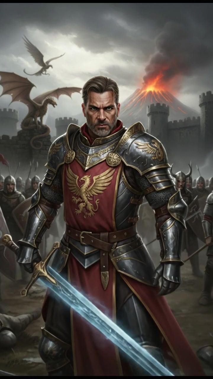 A battlefield scene with Omar facing a group of soldiers, demonstrating his prior oppositional stance.