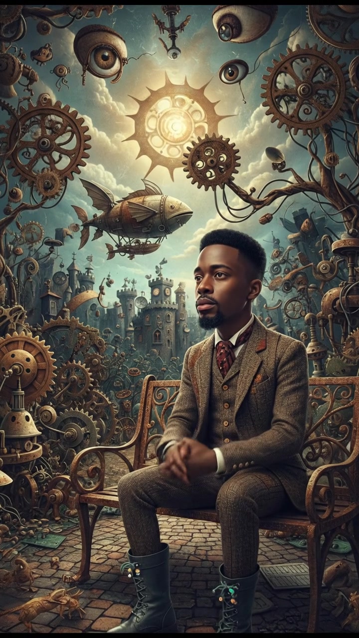 Isaiah sitting on a bench looking contemplative in a park, with a thoughtful expression.