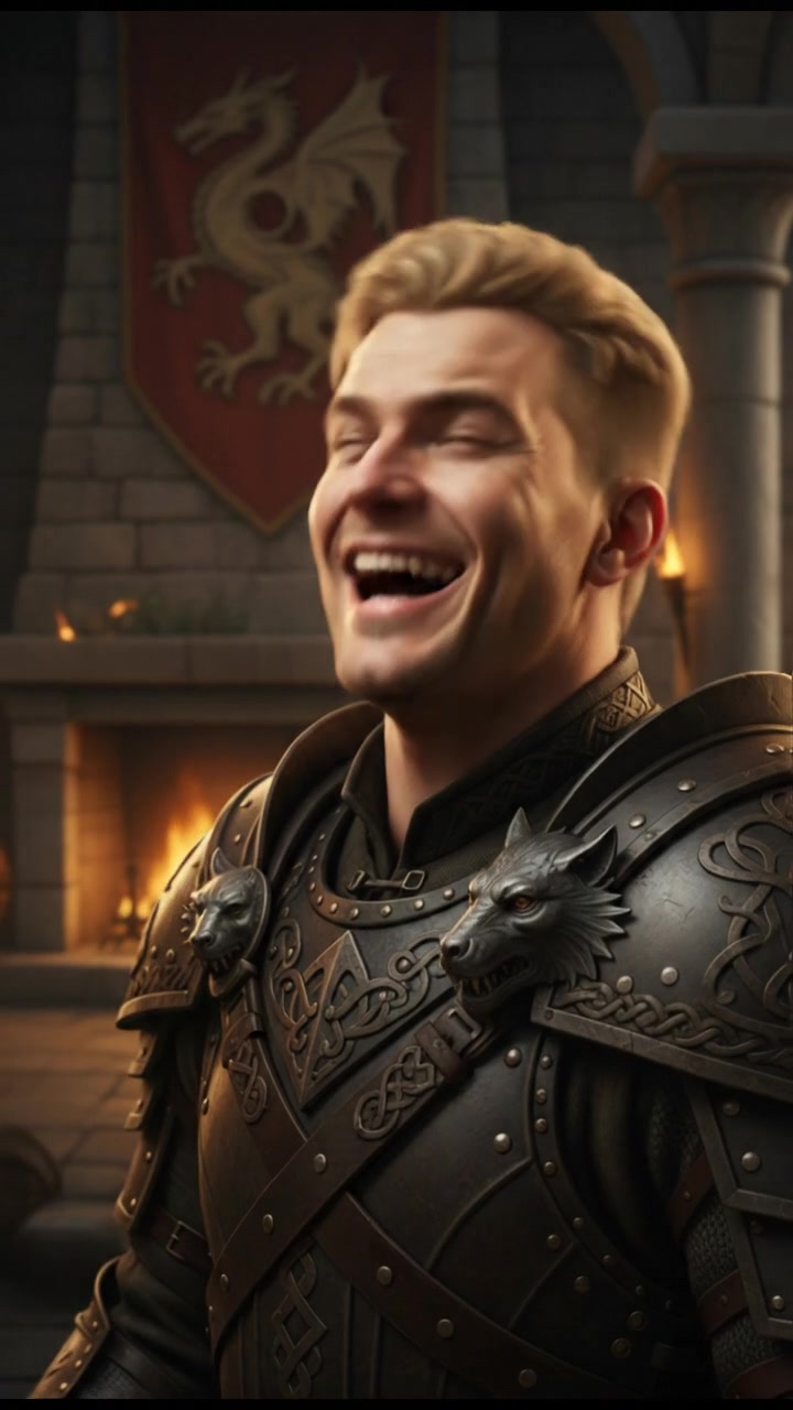 A close-up of Ryan making a joke, with a playful expression.