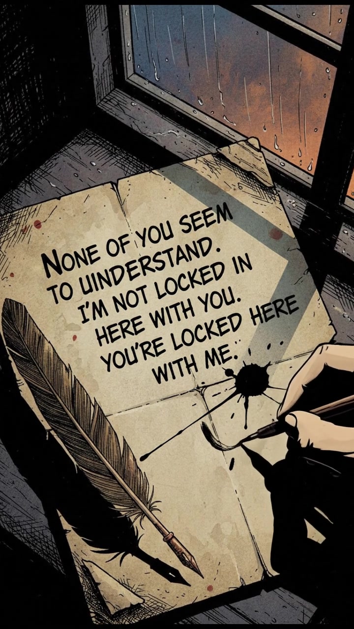 A close-up of a written page with the quote, a pen lying beside it.