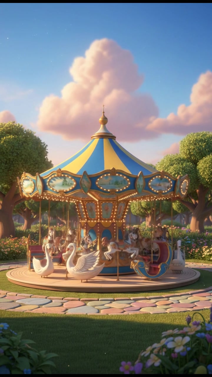 Joyful Play on the Merry-Go-Round