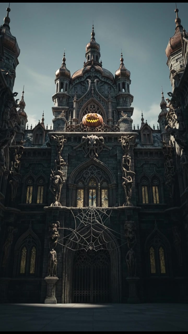 A grand palace exterior with high walls, ornate architecture, and a blue sky in the background.