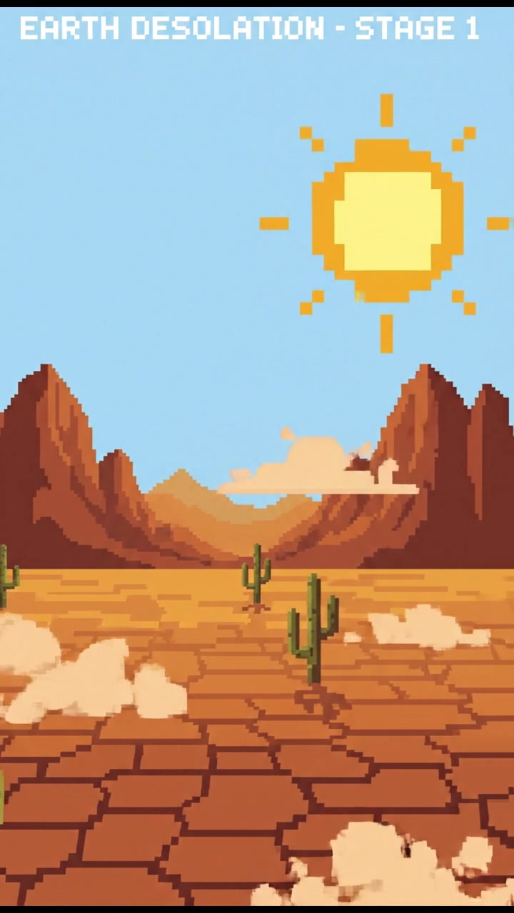 A bright, sunny landscape showing a parched earth under a clear blue sky.