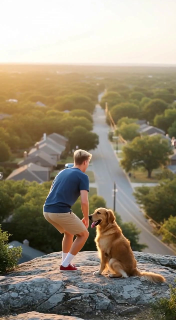 A Boy and His Dog in the Fields