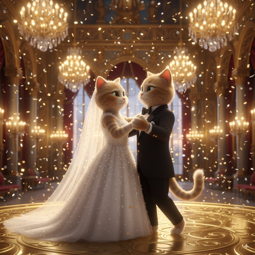 Royal Cat Wedding: A Romantic Bollywood Dance Adventure