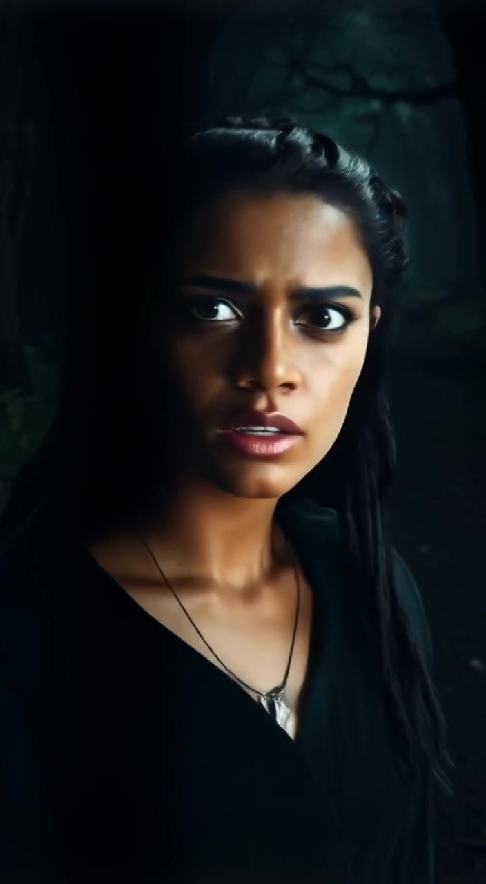 A close-up of Luna looking anxious, her eyes wide with fear.