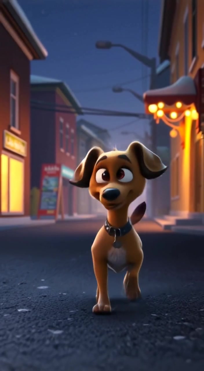A Lonely Dog's Struggle for Warmth and Food