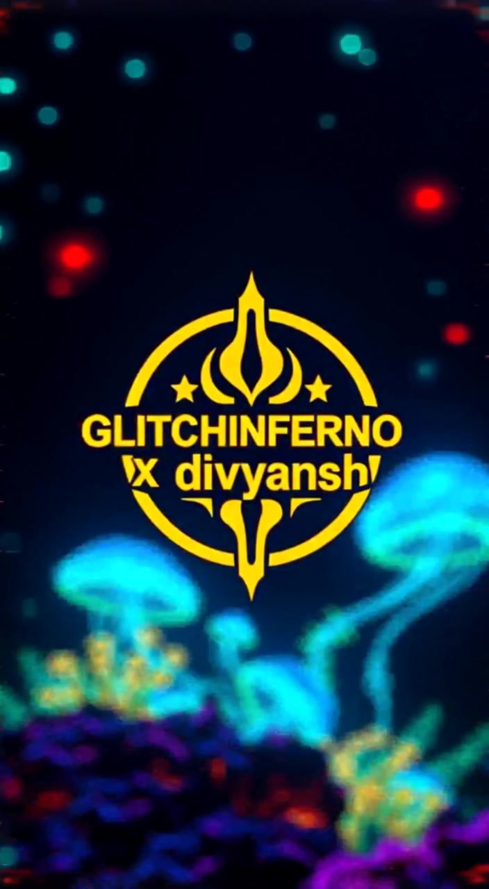 Glitching digital effects pulse and shimmer, revealing the Glitchinferno X Divyansh logo in a vibrant, dynamic display.
