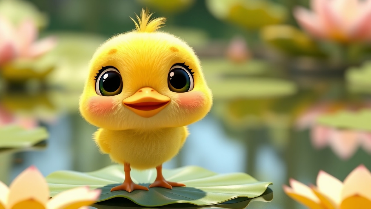 चीकू बतख का 3D एनिमेशन