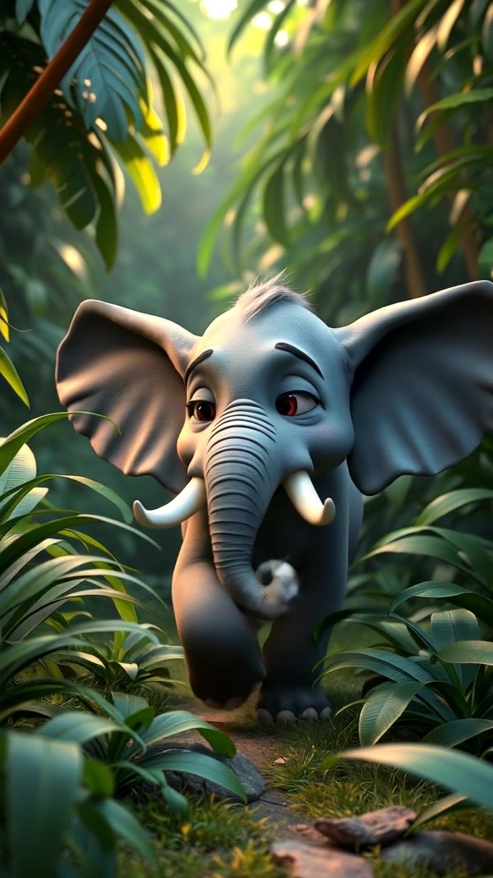Jungle Adventure: Running and Jumping Elephant