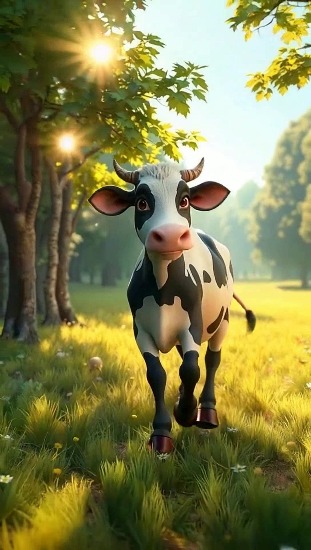 The Brave Giraffe Saves the Cow